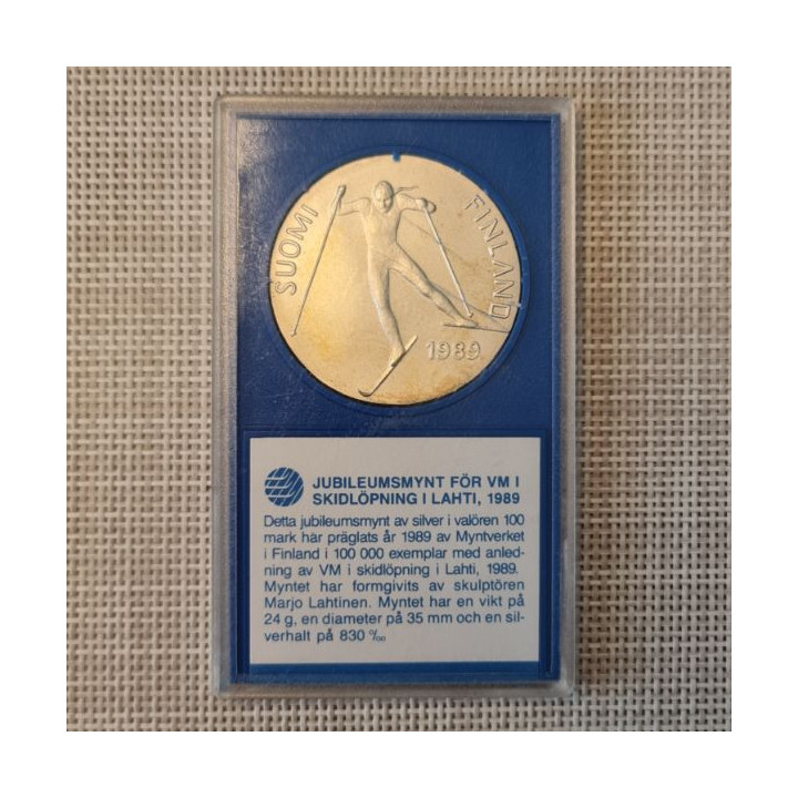 Finland 100 Markkaa 1989 "Skiing" KM-74 BU