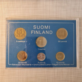 Finland 6 Coin Set (5 Penniä - 5 Markkaa) 1982 UNC