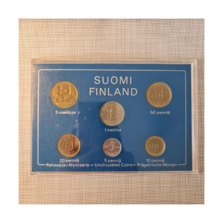Finland 6 Coin Set (5 Penniä - 5 Markkaa) 1982 UNC