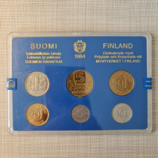 Finland 6 Coin Set (5 Penniä - 5 Markkaa) 1984 UNC