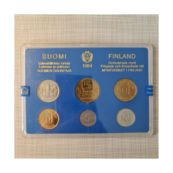 Finland 6 Coin Set (5 Penniä - 5 Markkaa) 1984 UNC
