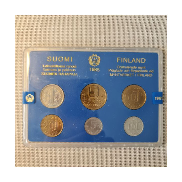 Finland 6 Coin Set (5 Penniä - 5 Markkaa) 1985 UNC