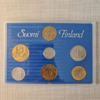 Finland 6 Coin Set (5 Penniä - 5 Markkaa) 1988 UNC