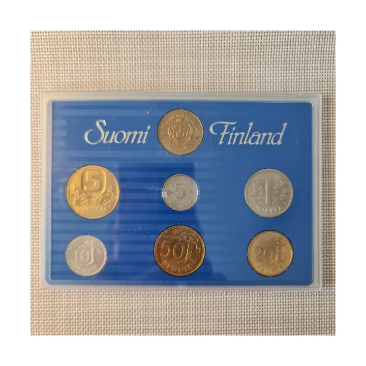 Finland 6 Coin Set (5 Penniä - 5 Markkaa) 1988 UNC