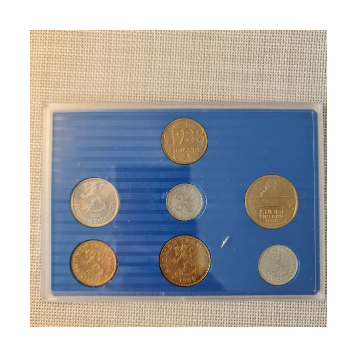 Finland 6 Coin Set (5 Penniä - 5 Markkaa) 1988 UNC