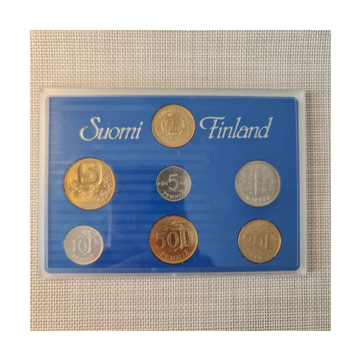 Finland 6 Coin Set (5 Penniä - 5 Markkaa) 1989 UNC