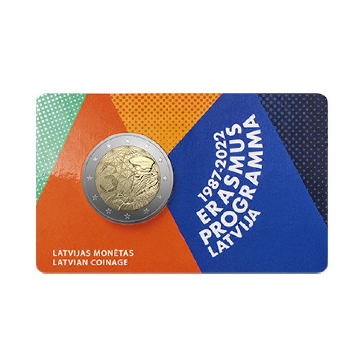 Latvia 2 Euro 2022 "Erasmus (ERA)" BU (Coin Card)