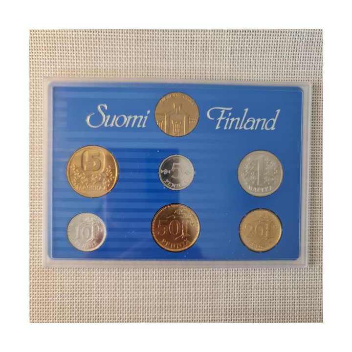 Finland 6 Coin Set (5 Penniä - 5 Markkaa) 1990 UNC