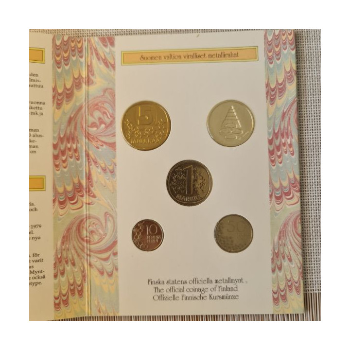 Finland 4 Coin Set (10 Penniä - 5 Markkaa) 1993 UNC