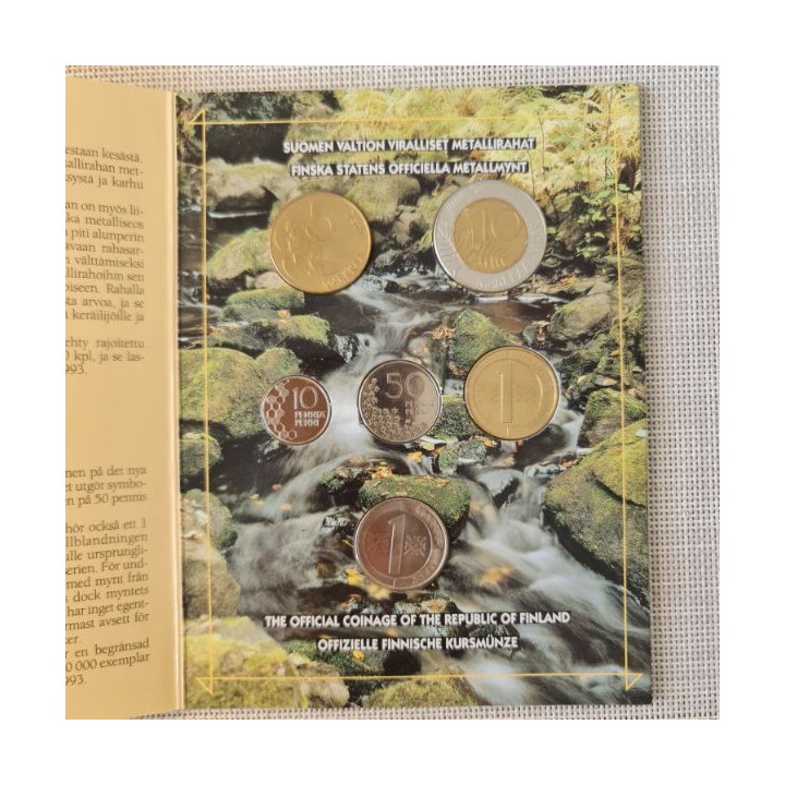 Finland 6 Coin Set (10 Penniä - 10 Markkaa) 1993/2 UNC