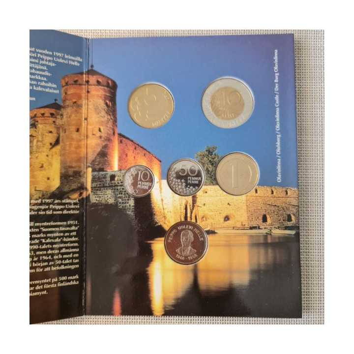 Finland 5 Coin Set (10 Penniä - 10 Markkaa) 1997 UNC