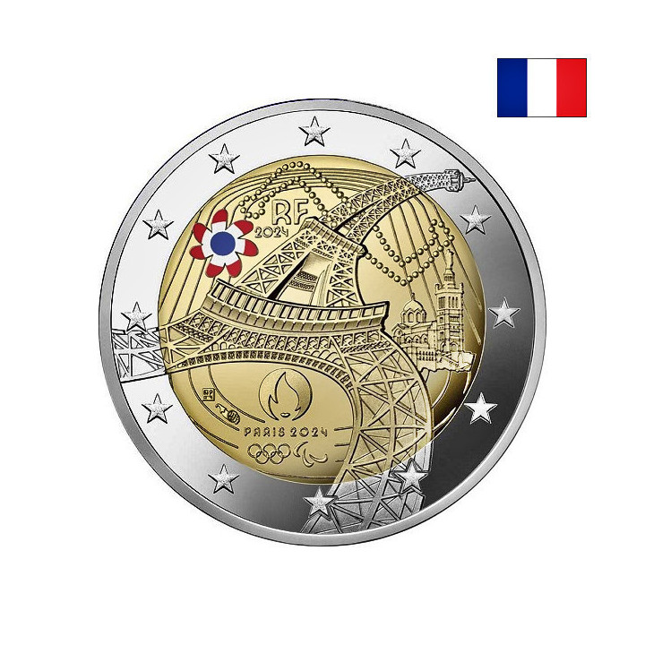 France 2 Euro 2024 "Eiffel Tower" Colored PROOF