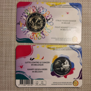 Belgium 2 Euro 2024 "Cancer" BU (Dutch, Coin Card)
