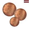 Latvia 1, 2, 5 Euro Cents 2014 UNC