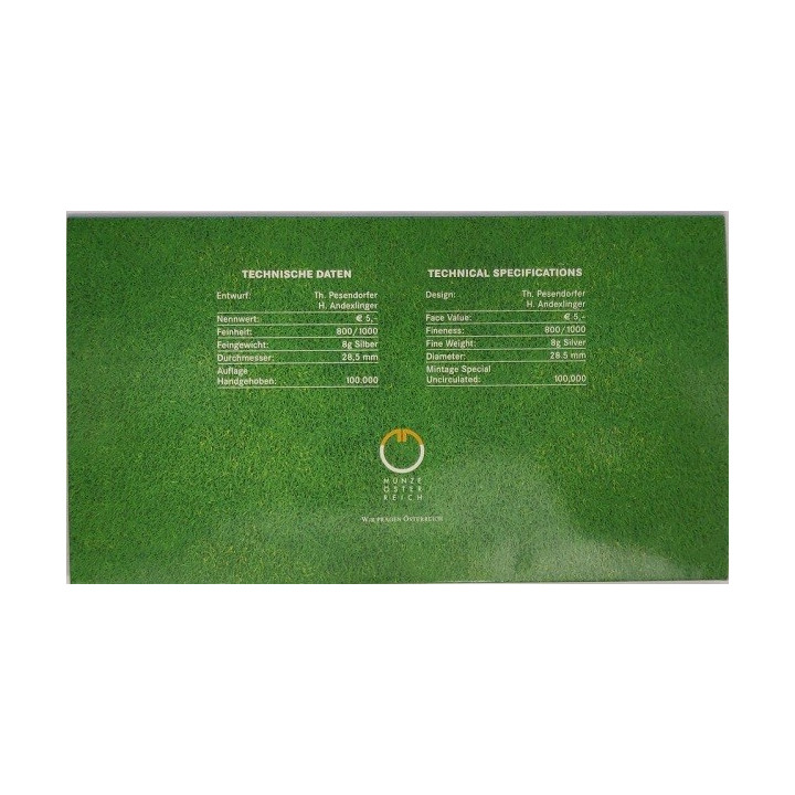 Austria 2 x 5 Euro 2008 "Football" KM-3163 - 3164 BU (Blister)