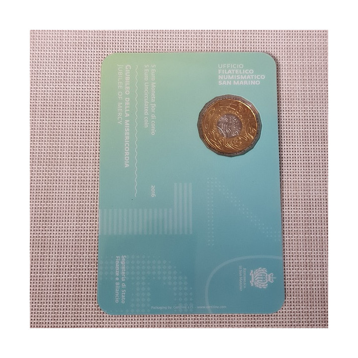 San Marino 5 Euro 2016 "Year of Mercy" BU (Coin Card)