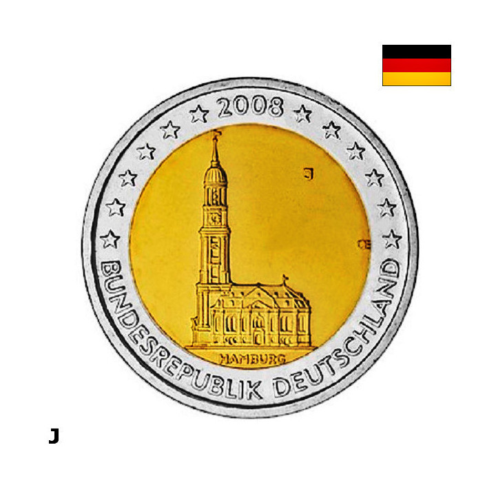 Germany 2 Euro 2008 J "Hamburg" UNC