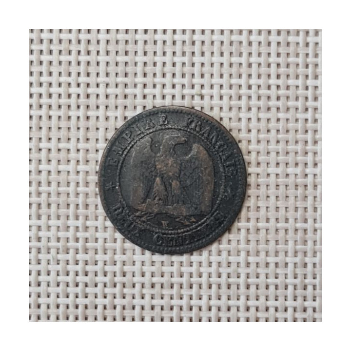 France 2 Centimes 1855 KM-776 VF