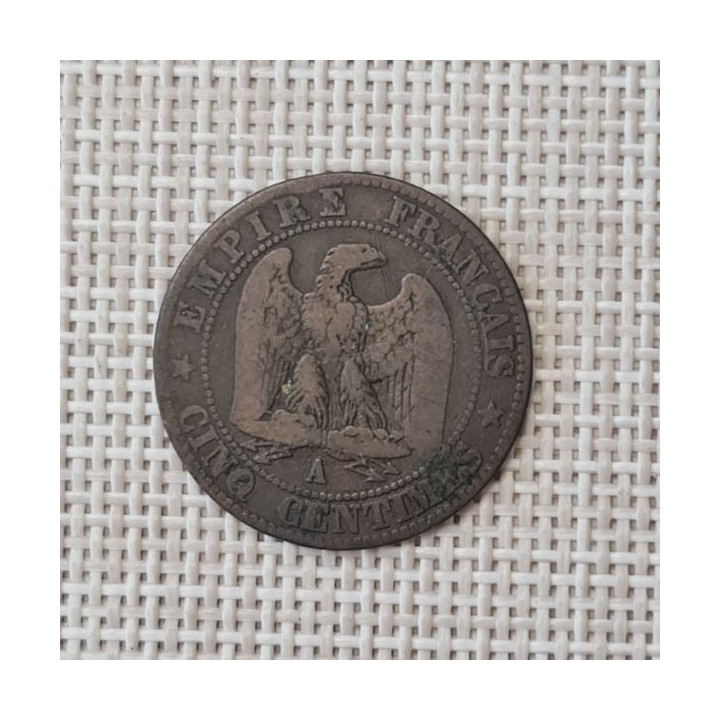 France 5 Centimes 1853 "A" KM-777 VF