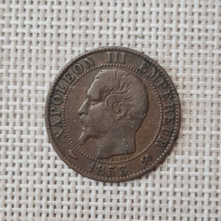 France 5 Centimes 1853 "B" KM-777 VF