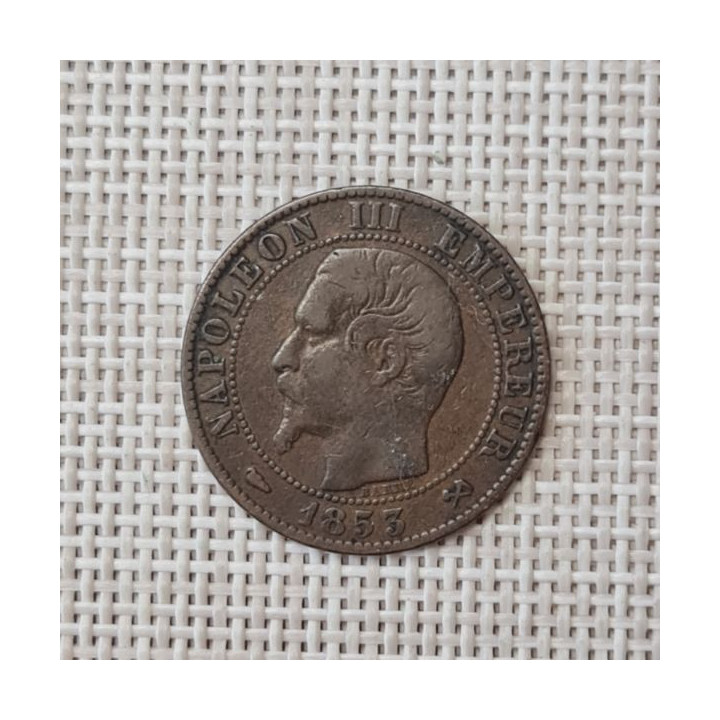 France 5 Centimes 1853 "B" KM-777 VF