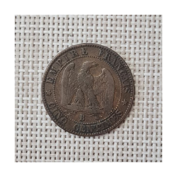 France 5 Centimes 1853 "B" KM-777 VF