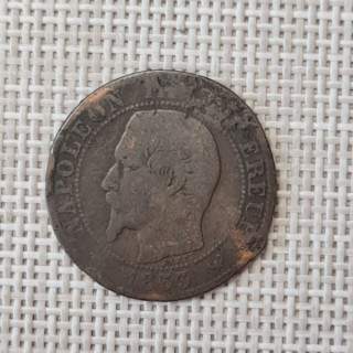 France 5 Centimes 1853 "W" KM-777 F
