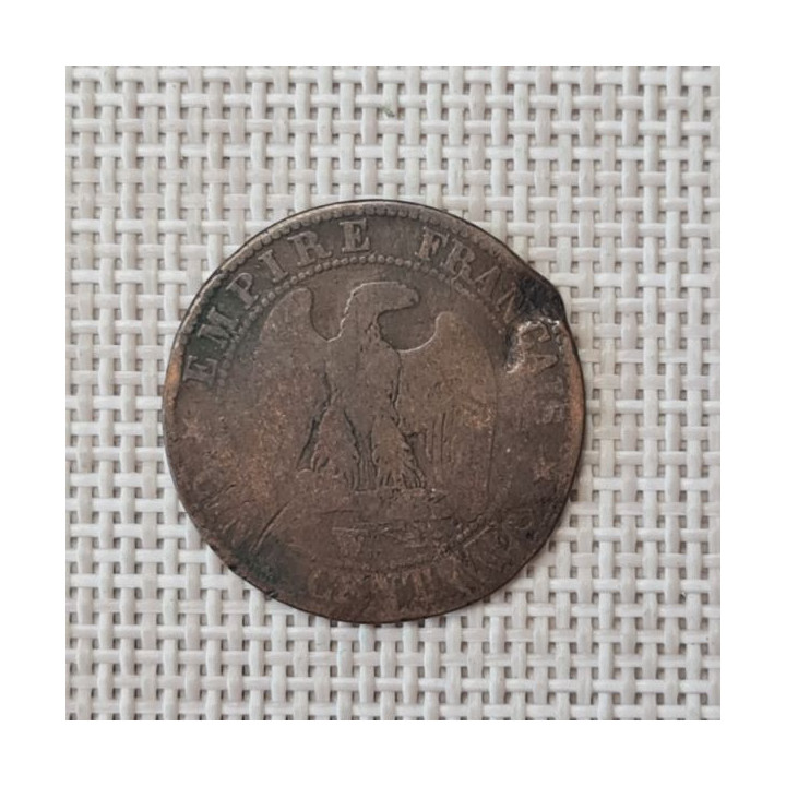 France 5 Centimes 1853 "W" KM-777 F
