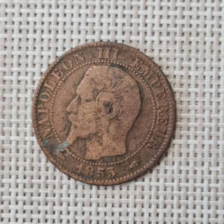 France 5 Centimes 1855 "A(d)" KM-777 VF