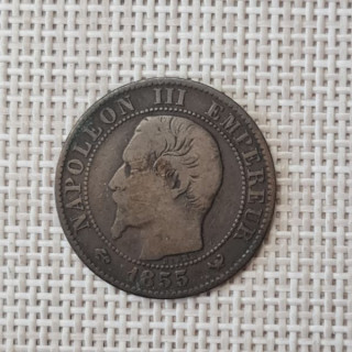France 5 Centimes 1855 "W(a)" KM-777 VF
