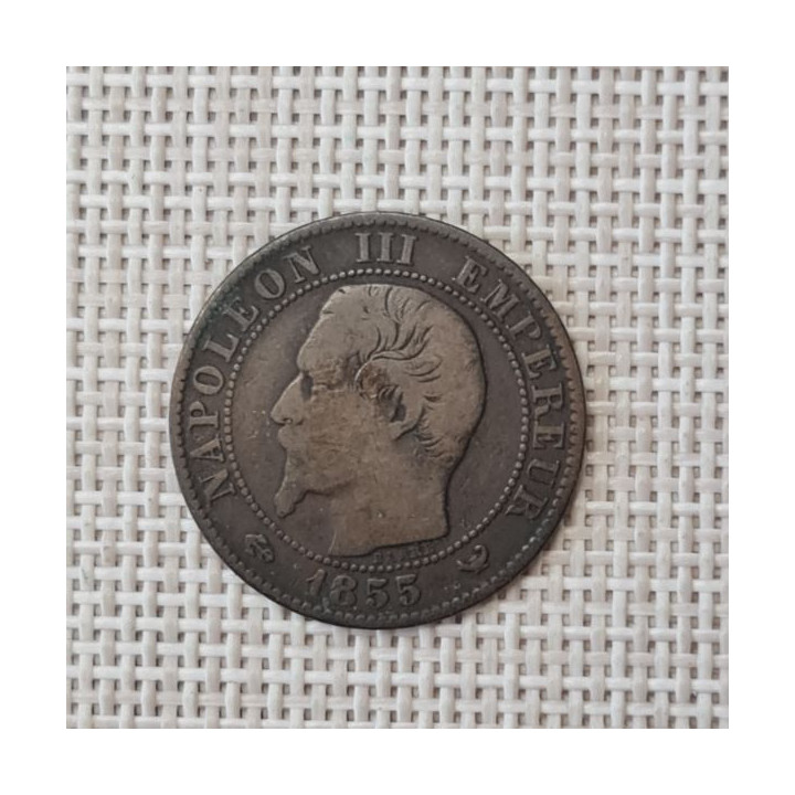 France 5 Centimes 1855 "W(a)" KM-777 VF