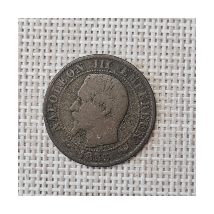 France 5 Centimes 1855 "W(a)" KM-777 VF