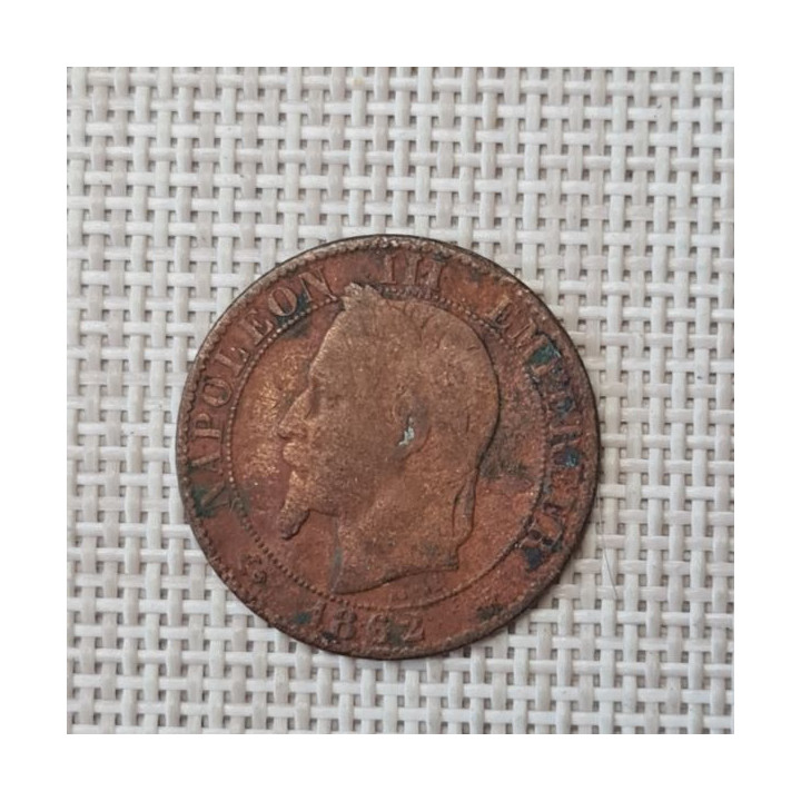 France 5 Centimes 1862 "A" KM-797 F