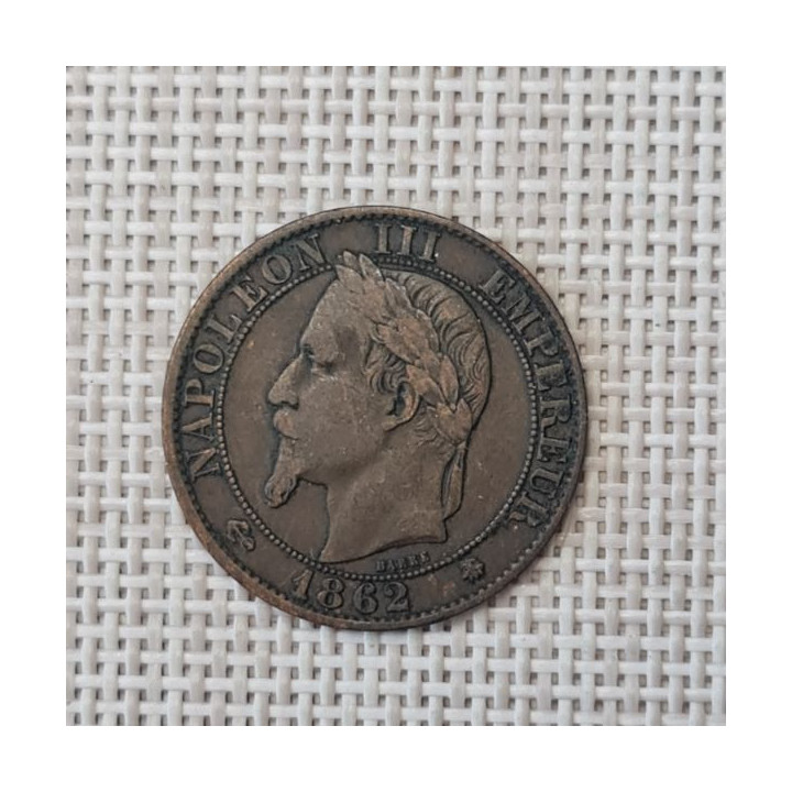 France 5 Centimes 1862 "A" KM-797 XF