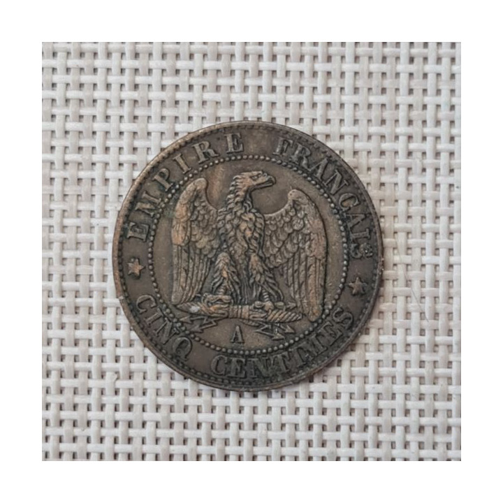 France 5 Centimes 1862 "A" KM-797 XF