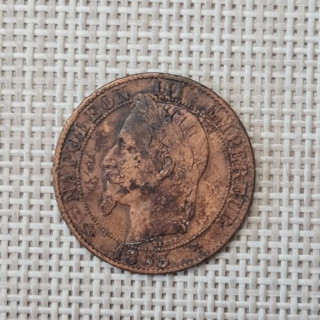 France 5 Centimes 1863 "BB" KM-797 VF