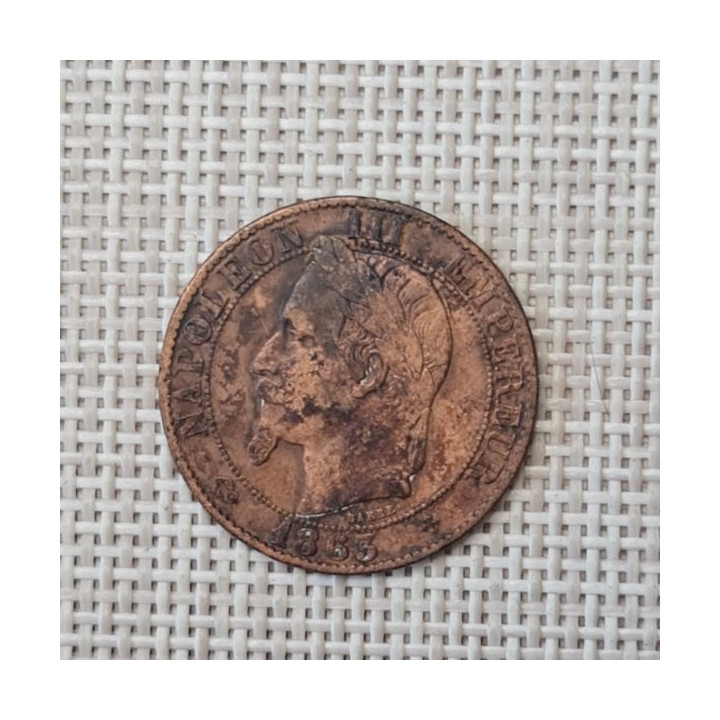 France 5 Centimes 1863 "BB" KM-797 VF