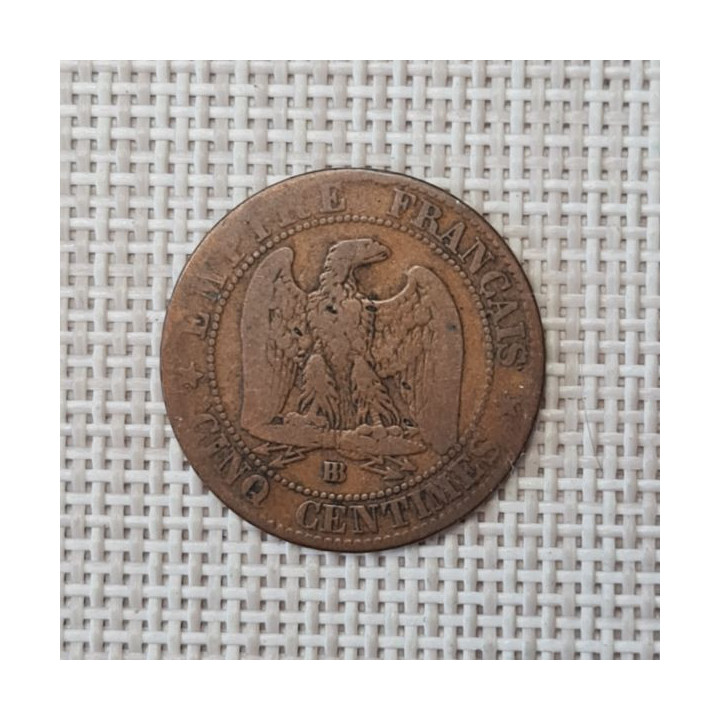 France 5 Centimes 1864 "BB" KM-797 VF