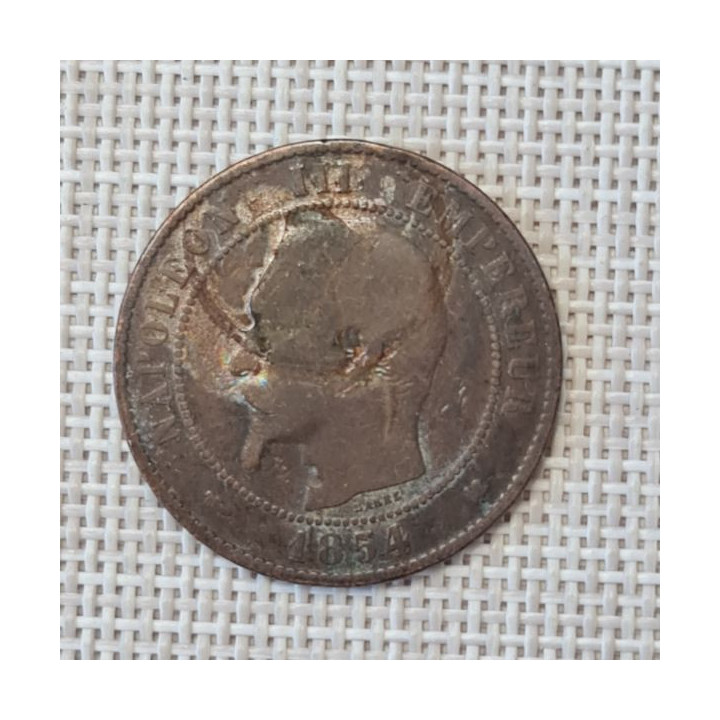 France 10 Centimes 1854 "K" KM-771 F
