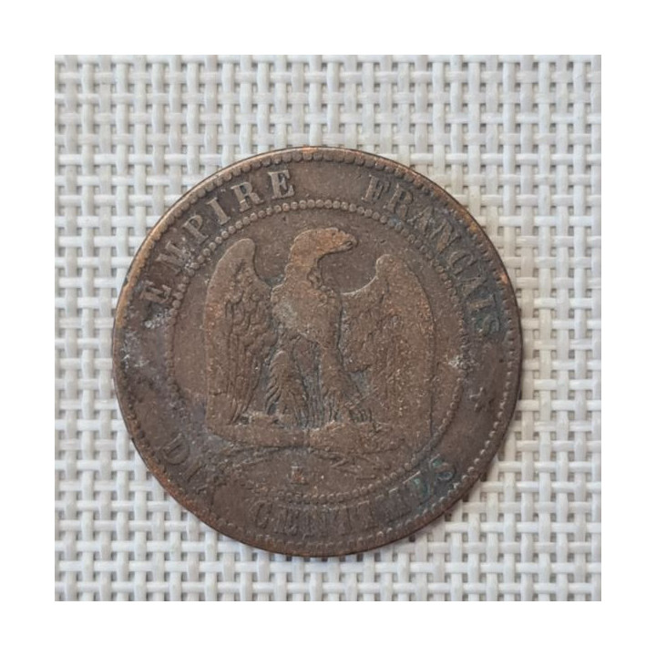 France 10 Centimes 1854 "K" KM-771 F