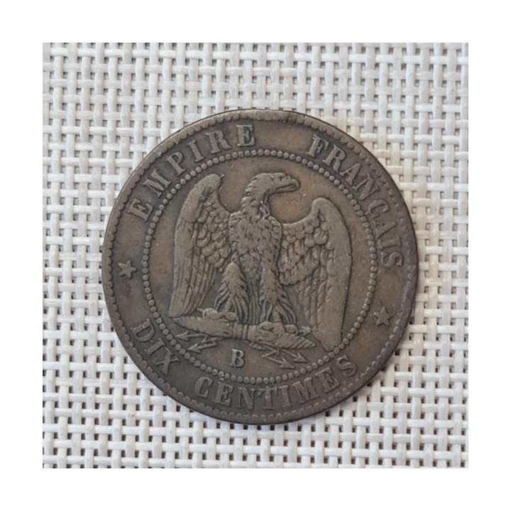 France 10 Centimes 1855 "B(a)" KM-771 VF