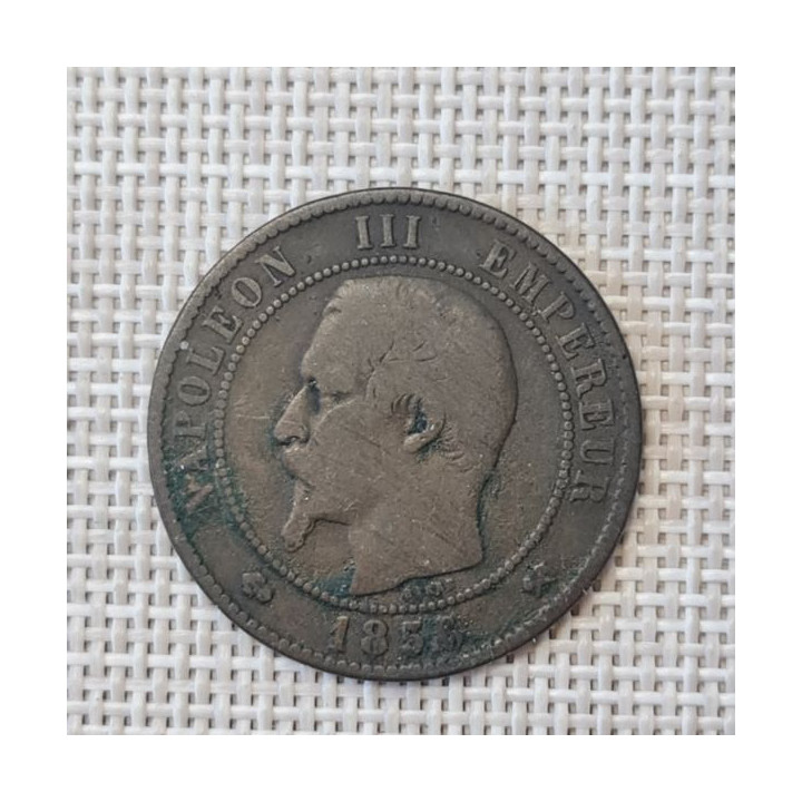 France 10 Centimes 1856 "B" KM-771 VF