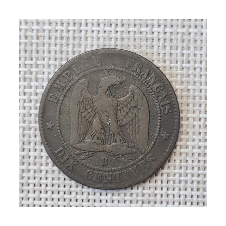 France 10 Centimes 1856 "B" KM-771 VF
