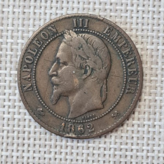 France 10 Centimes 1862 "K" KM-798 VF