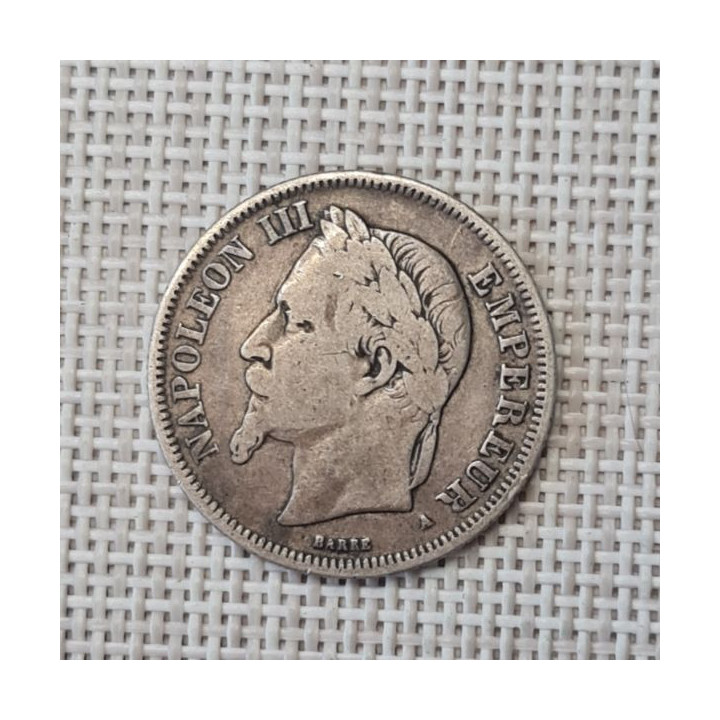 France 2 Francs 1866 "A" KM-807 VF