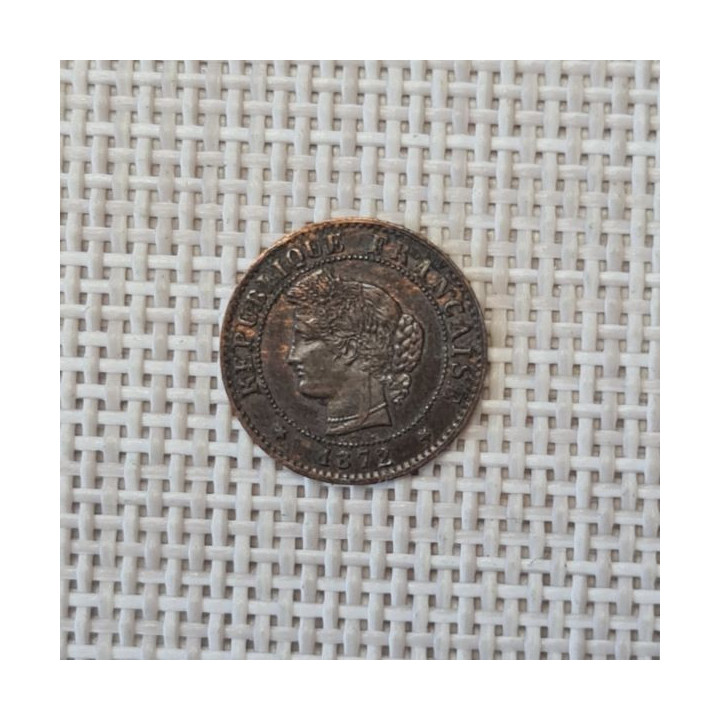 France 1 Centime 1872 "K" KM-826 VF