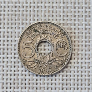 France 5 Centimes 1917 KM-865 VF