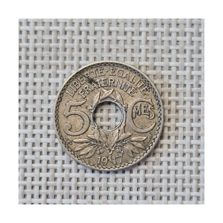 France 5 Centimes 1917 KM-865 VF
