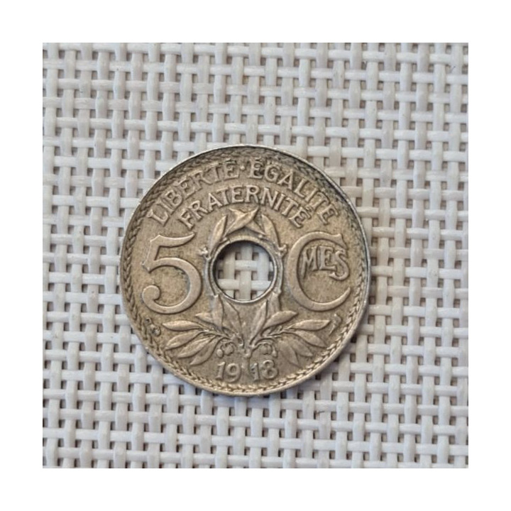 France 5 Centimes 1918 KM-865 VF