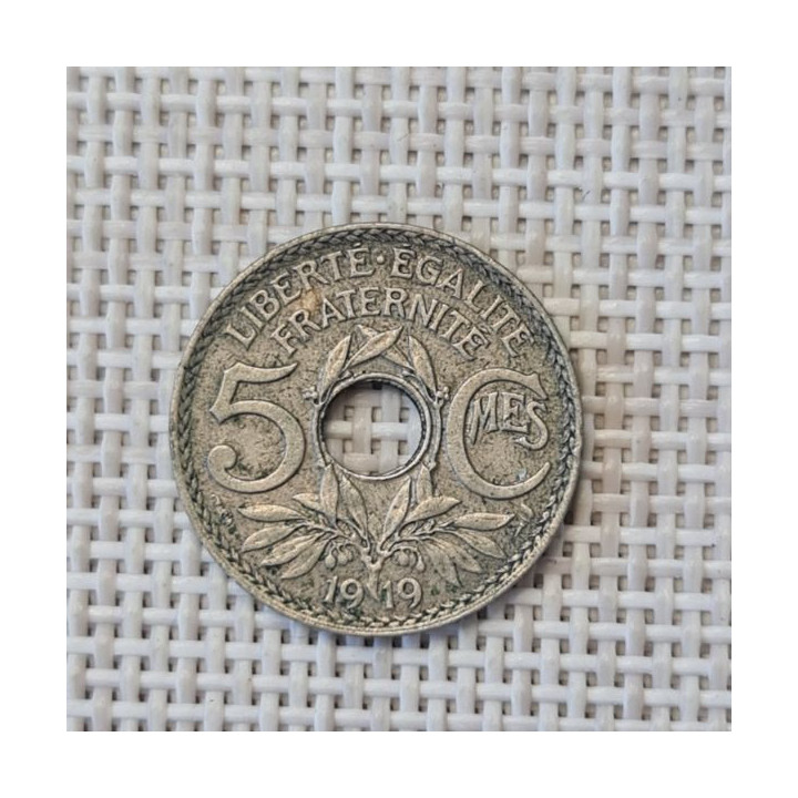 France 5 Centimes 1919 KM-865 VF